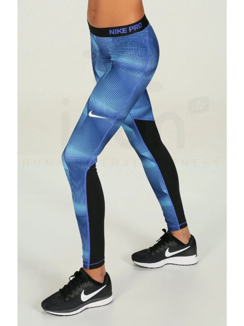 Nike Pro Women's Leggings Medium Blue Geometric Pattern Dri Fit 898102